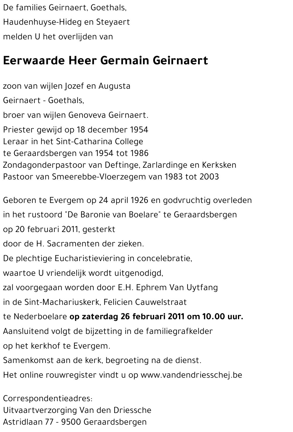 Germain GEIRNAERT