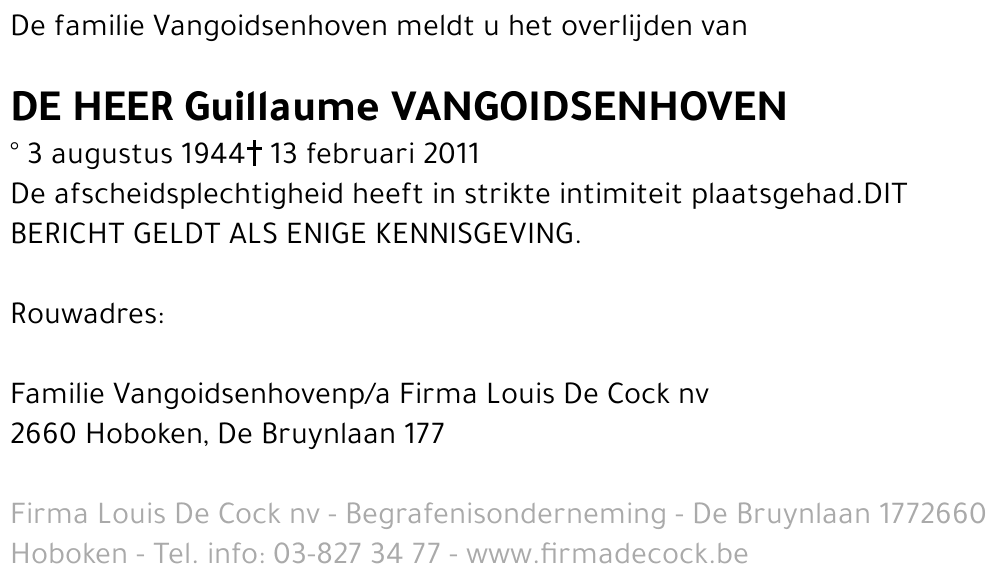 Guillaume Vangoidsenhoven