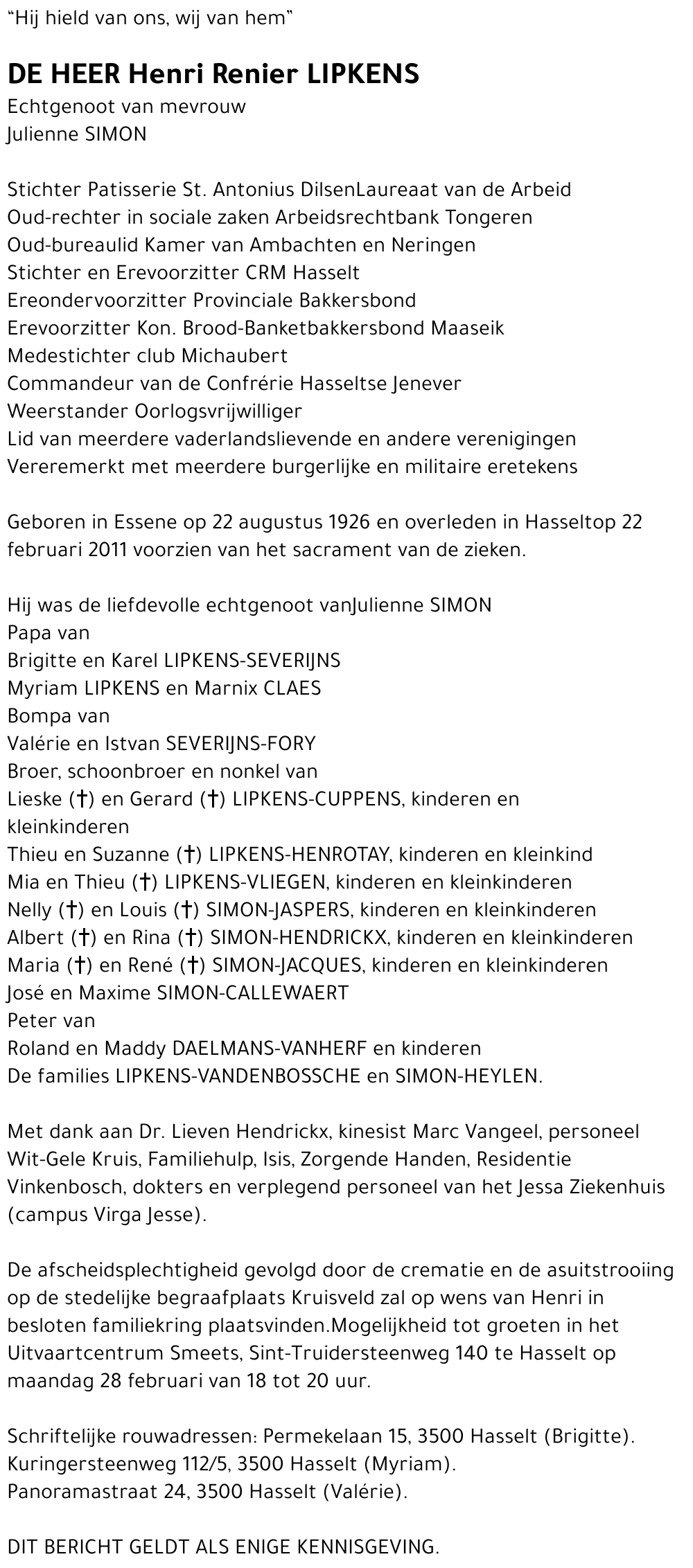 Henri Renier Lipkens