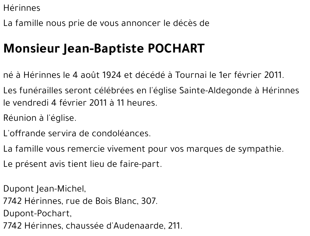 Jean-Baptiste POCHART