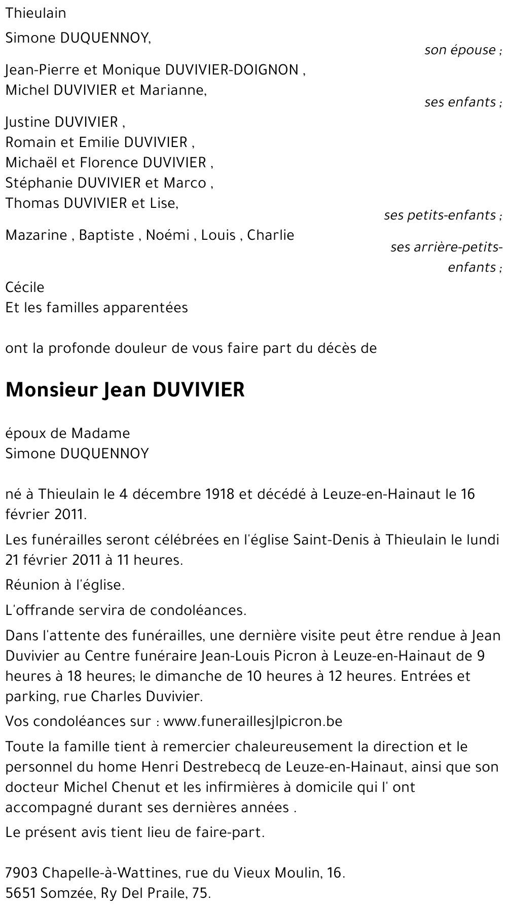 Jean DUVIVIER