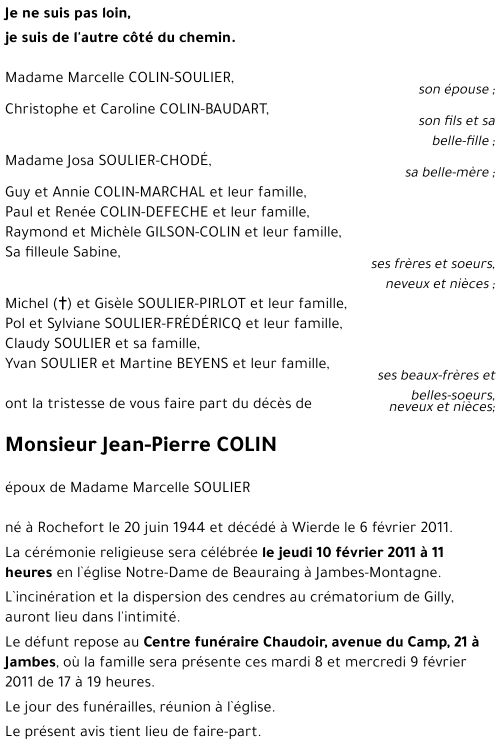 Jean-Pierre COLIN