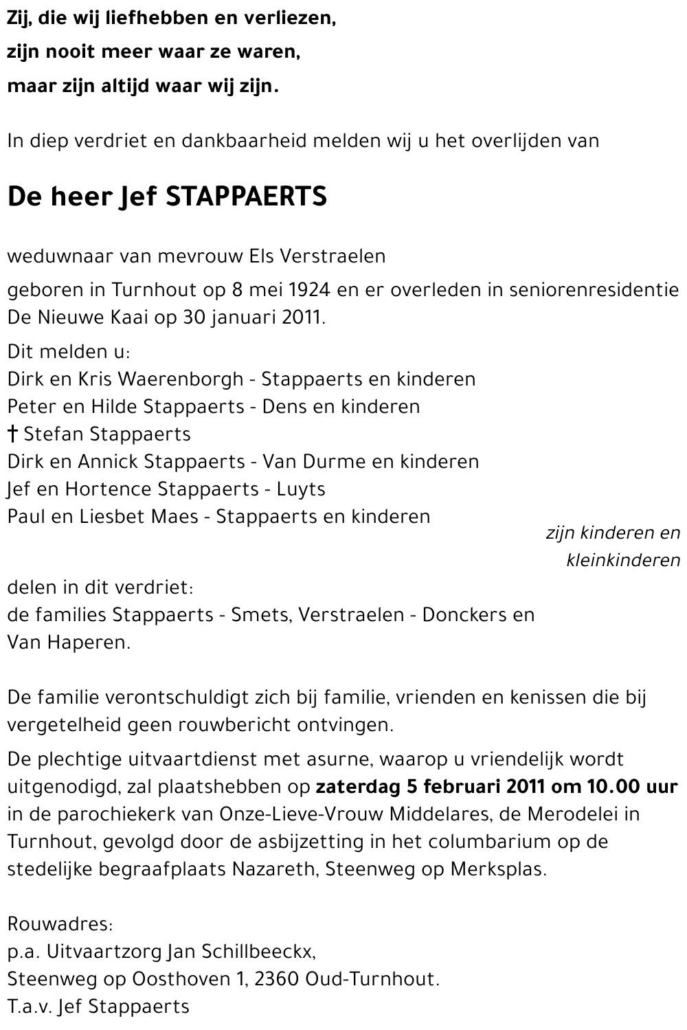 Jef STAPPAERTS