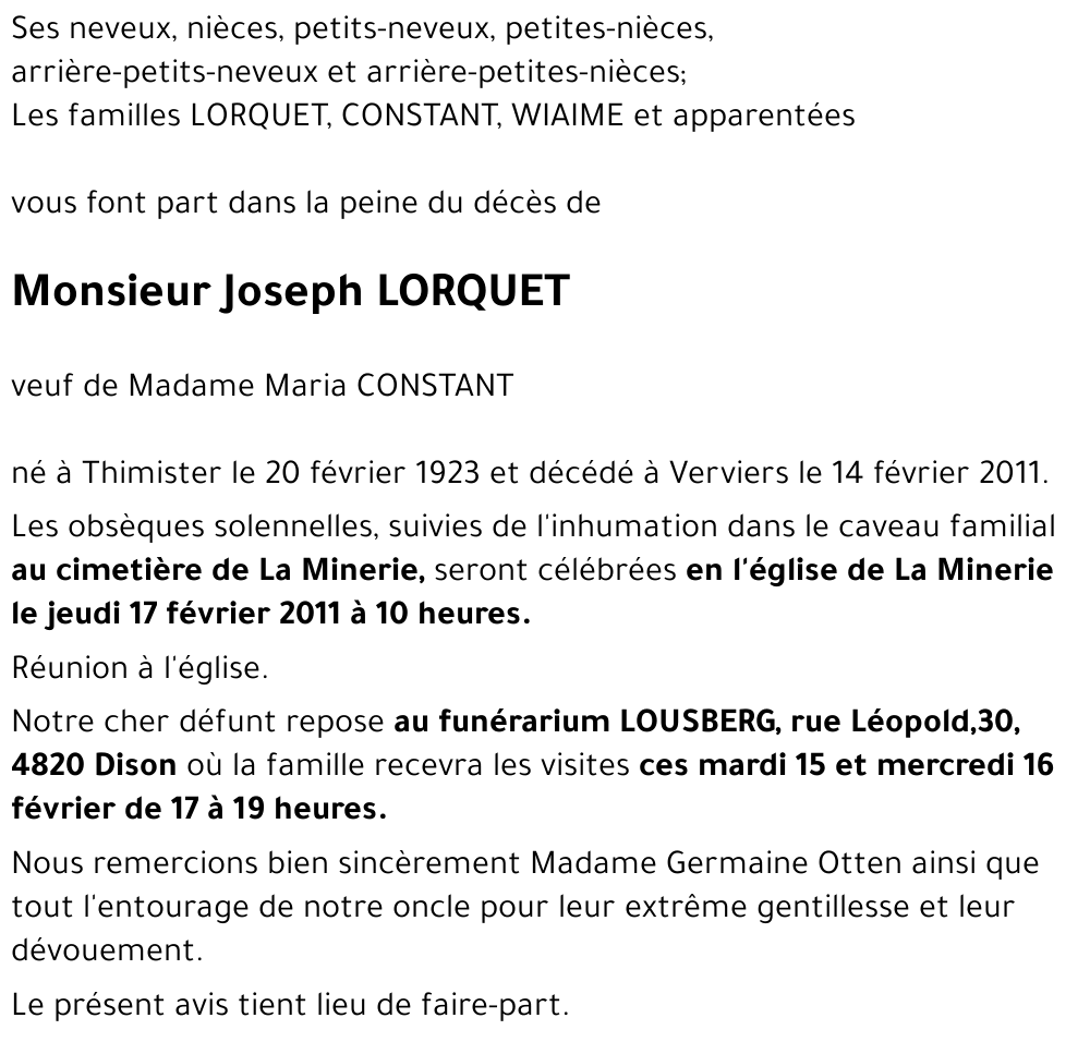 Joseph LORQUET