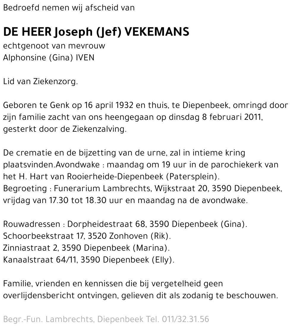 Joseph VEKEMANS