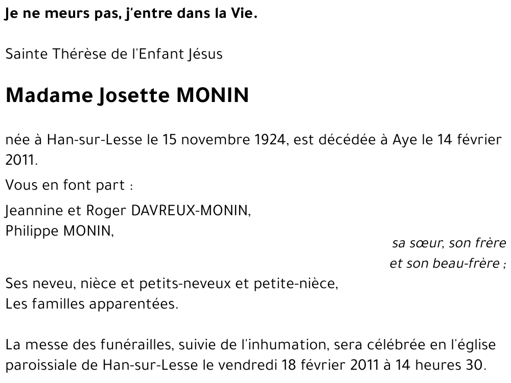 Josette MONIN