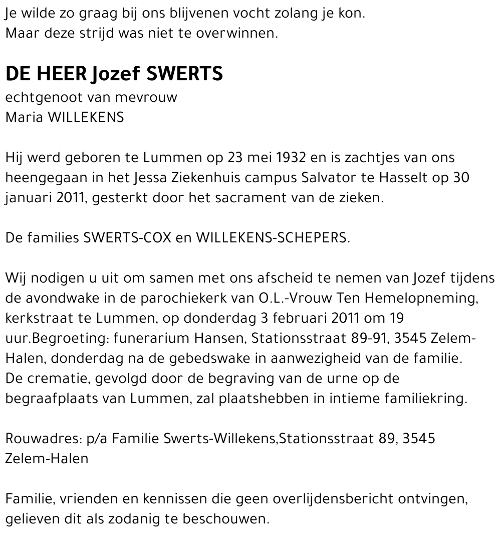 Jozef SWERTS