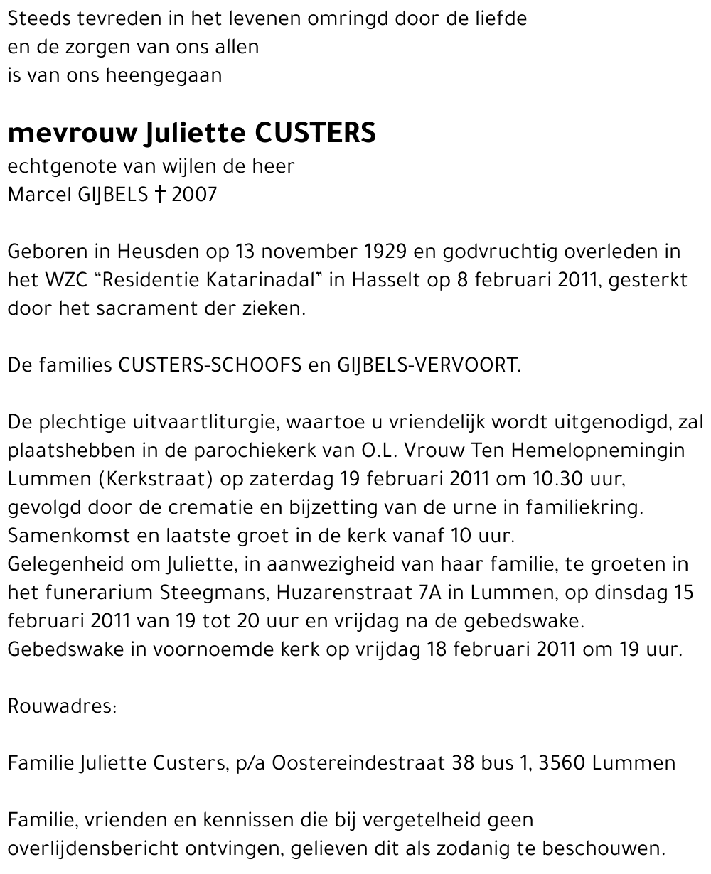 Juliette CUSTERS