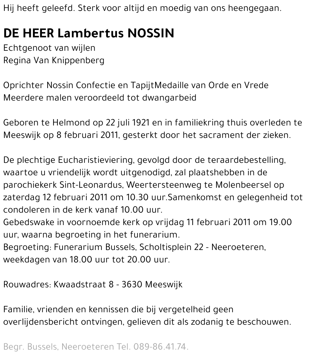 Lambertus NOSSIN