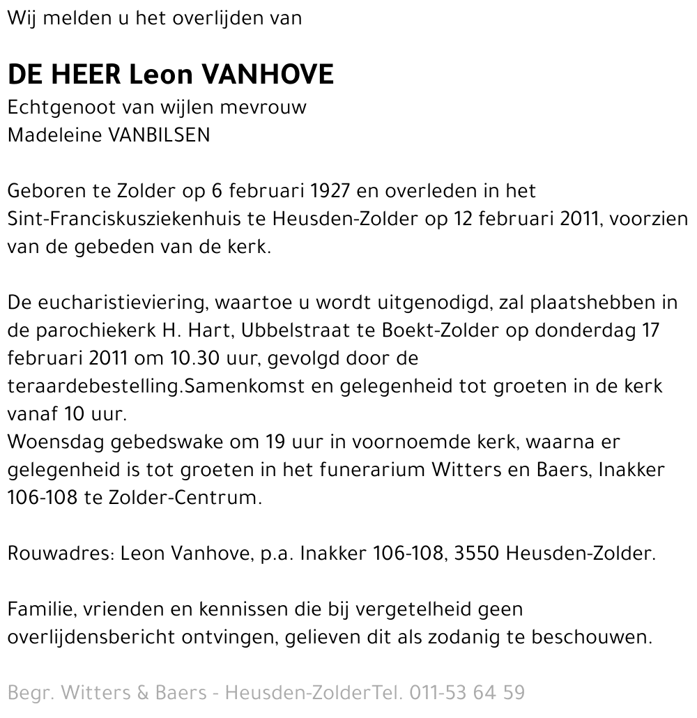 Leon Vanhove
