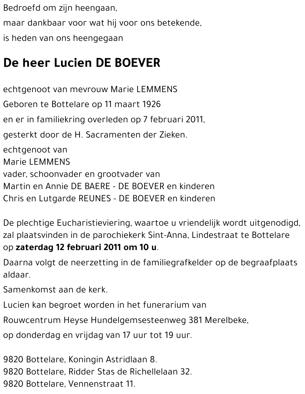 Lucien DE BOEVER