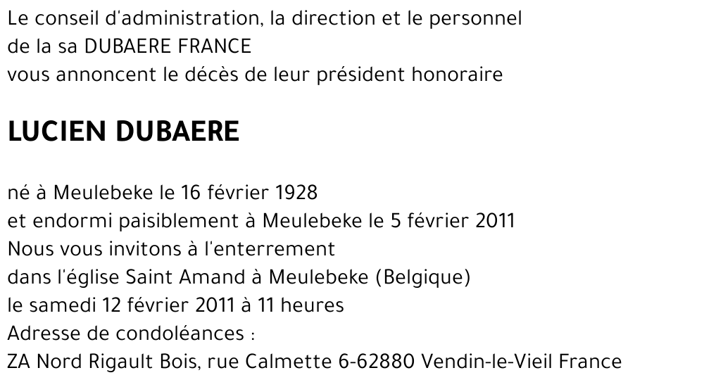 Lucien DUBAERE