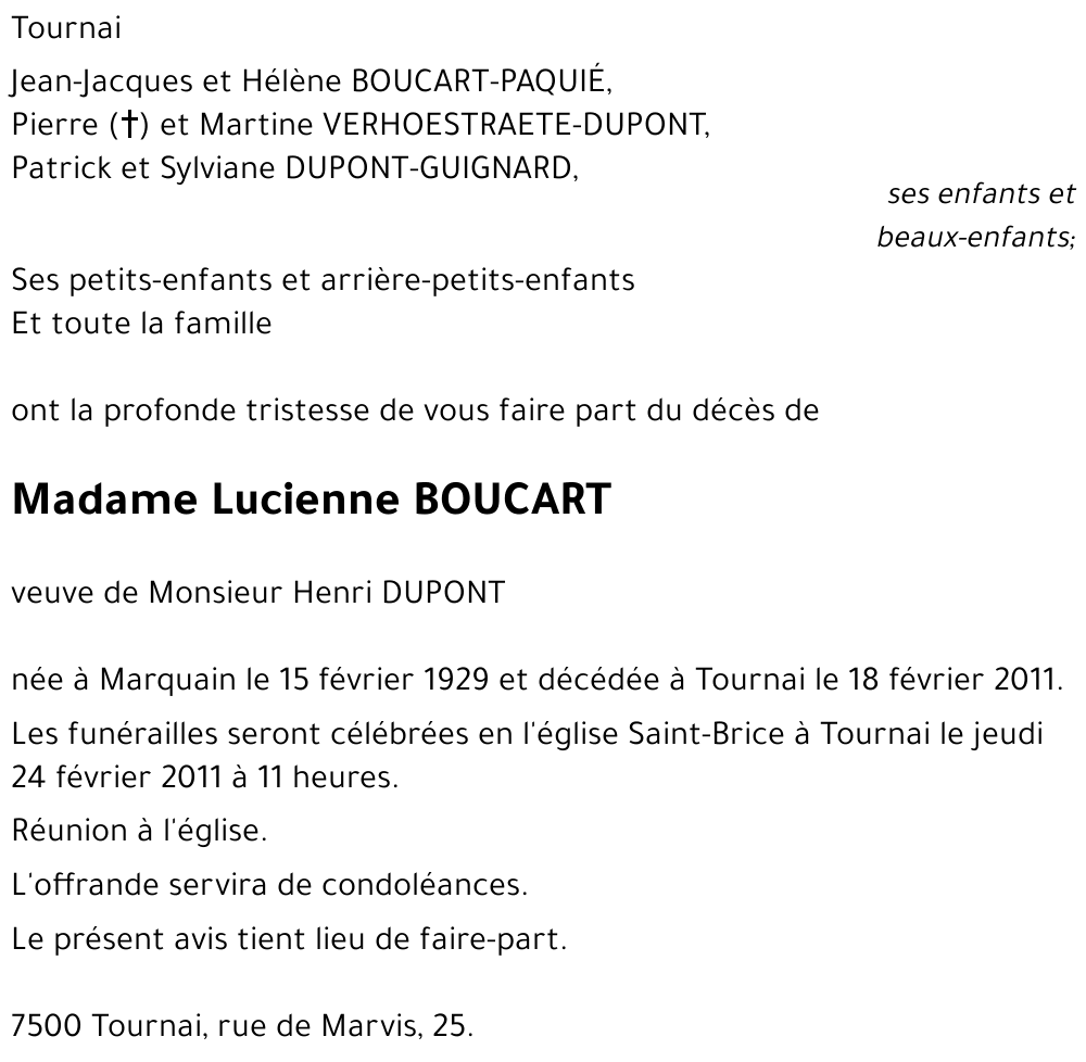 Lucienne BOUCART