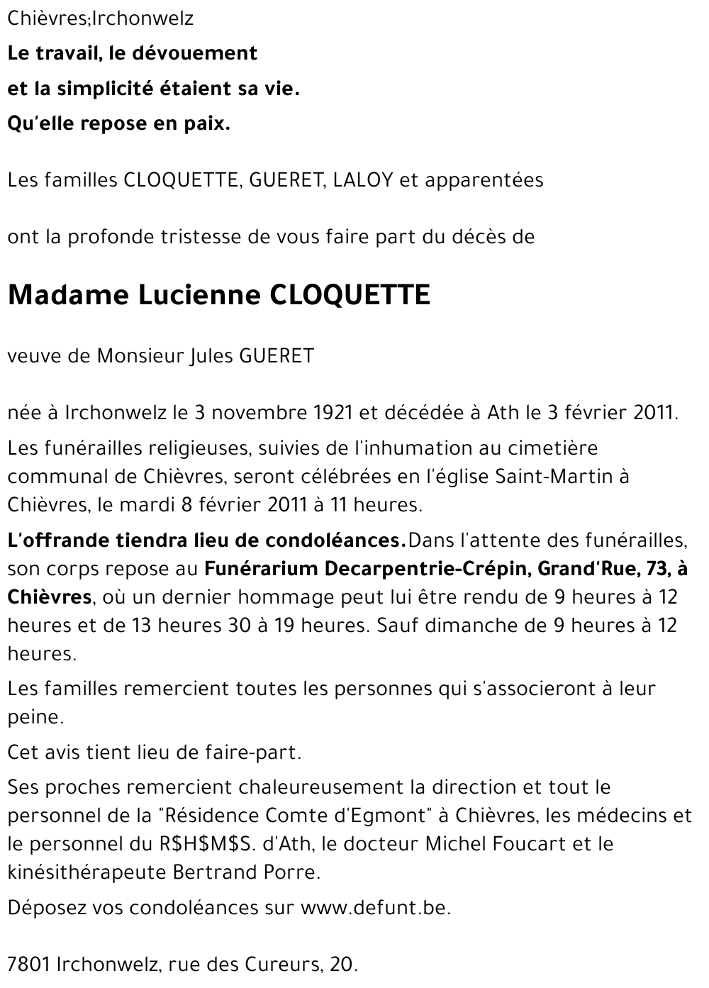 Lucienne Cloquette