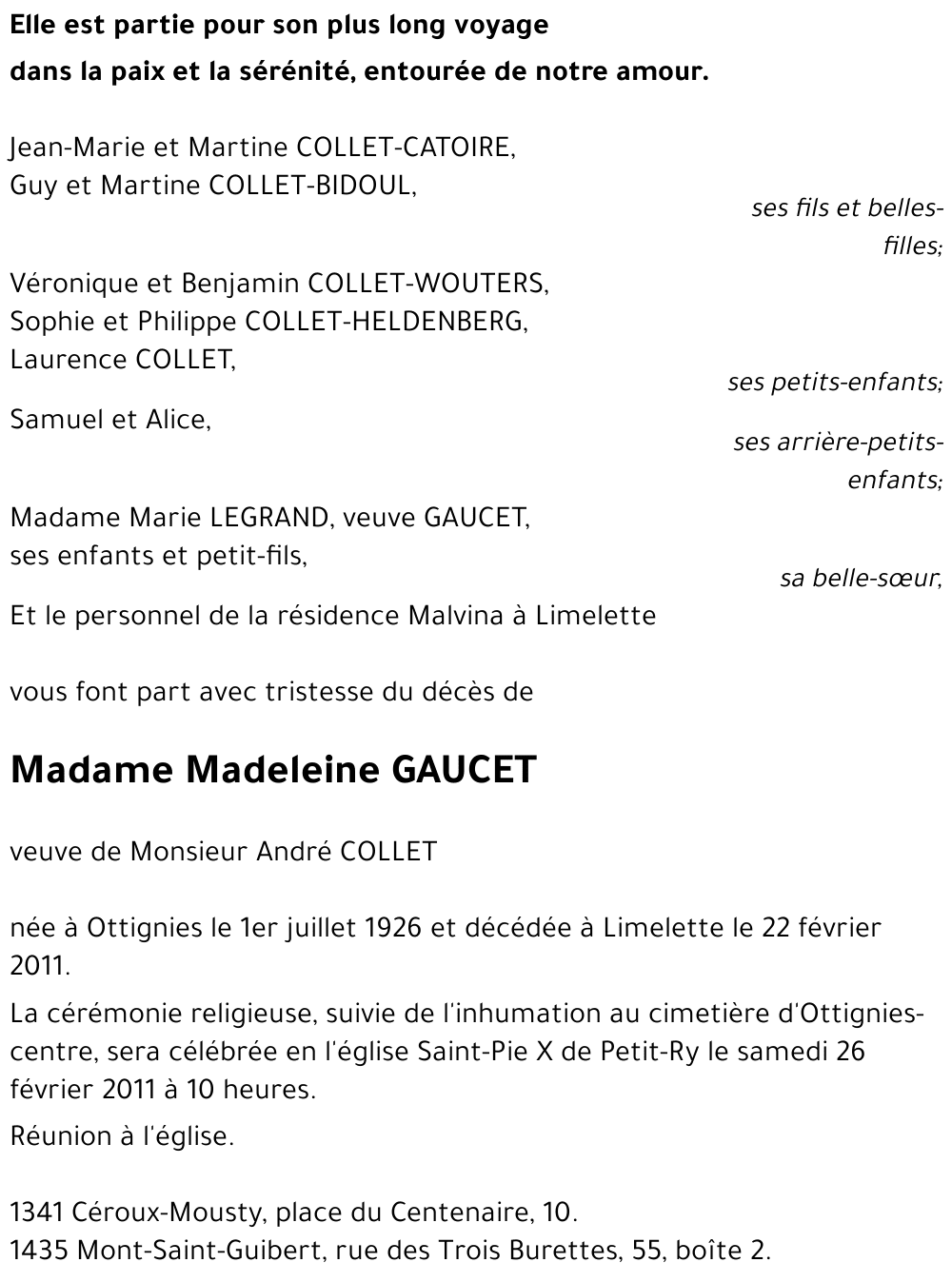 Madeleine GAUCET