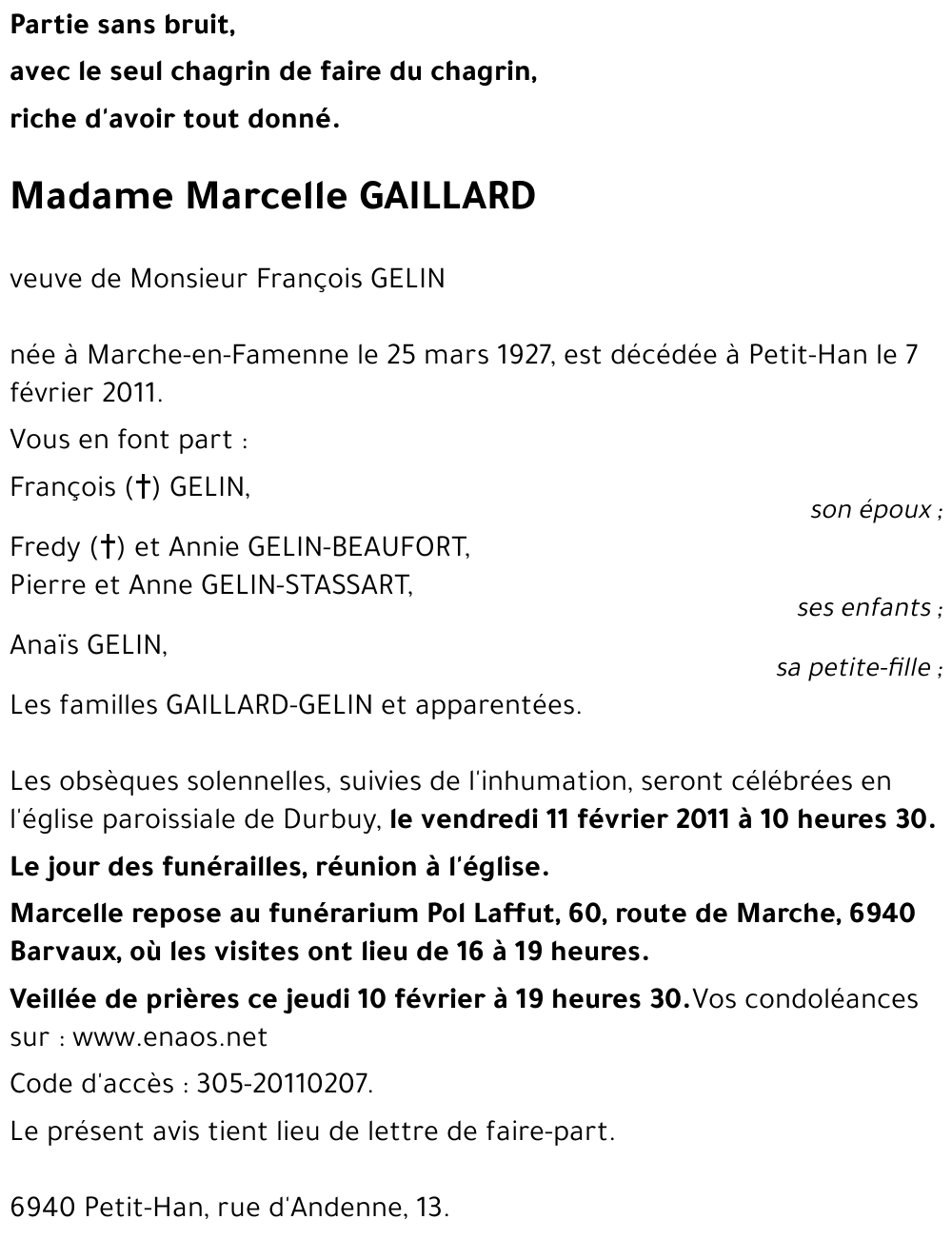 Marcelle GAILLARD