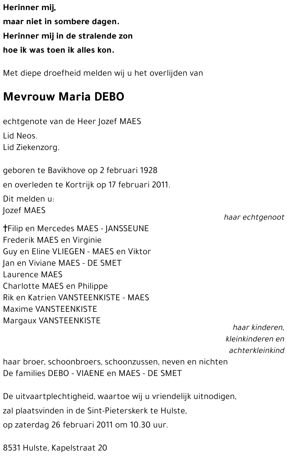 Maria DEBO