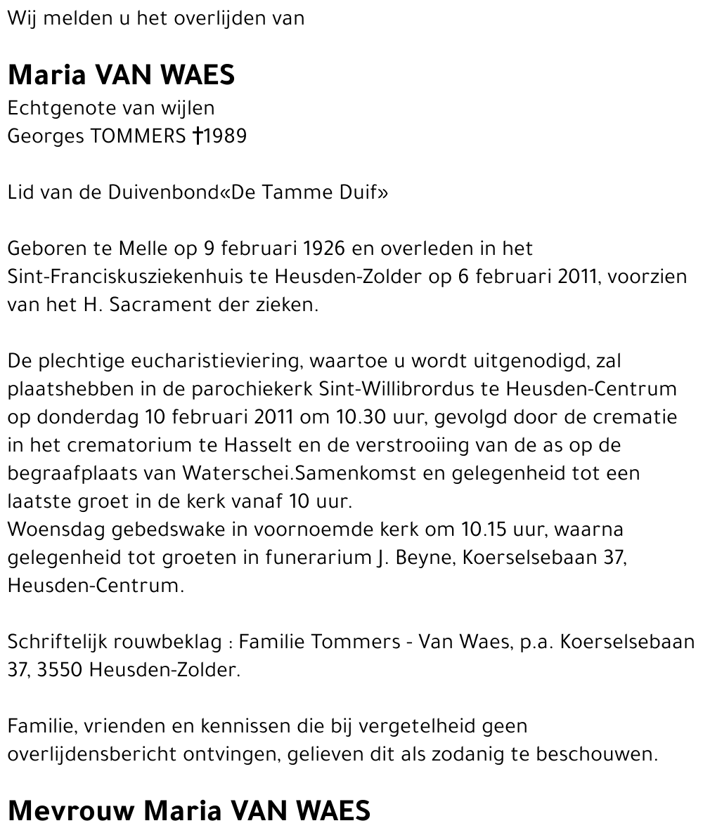 Maria Van Waes