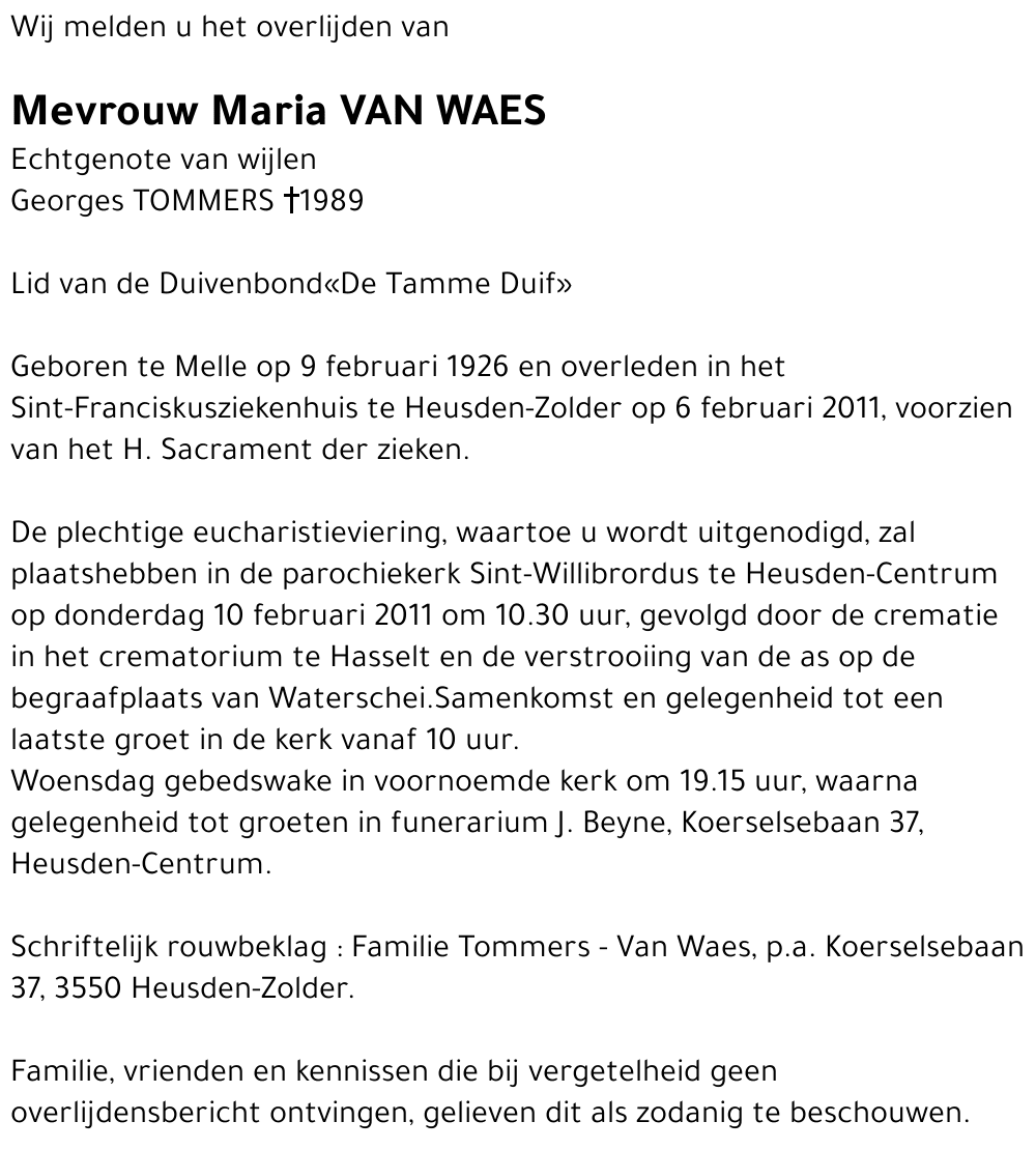 Maria Van Waes