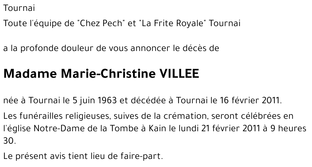 Marie-Christine VILLEE