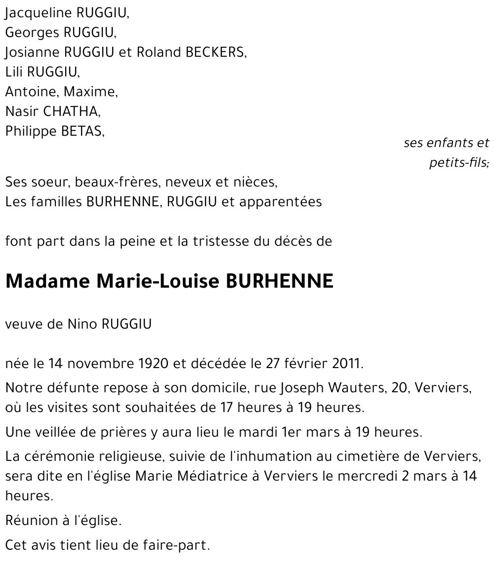 Marie-Louise BURHENNE