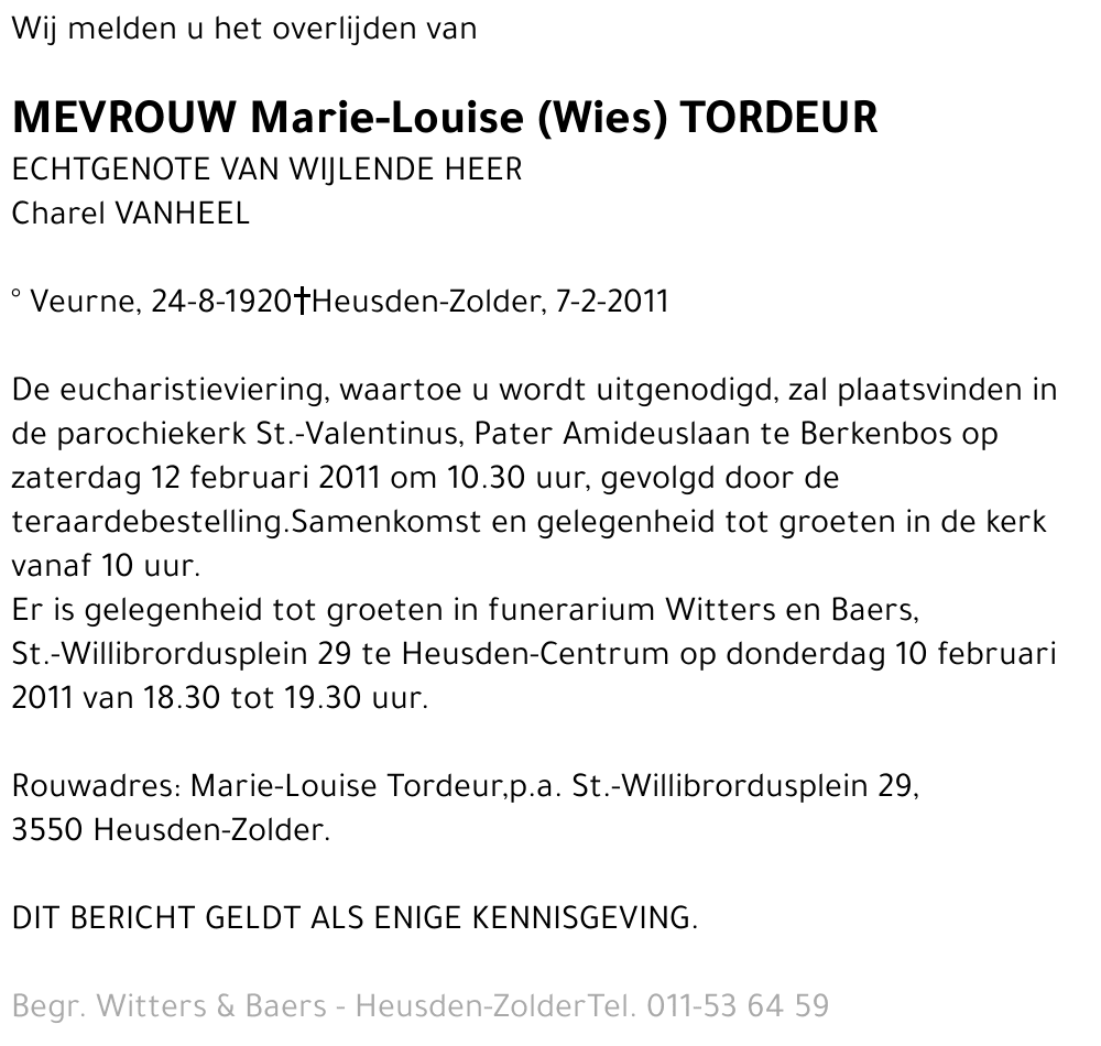 Marie-Louise Tordeur