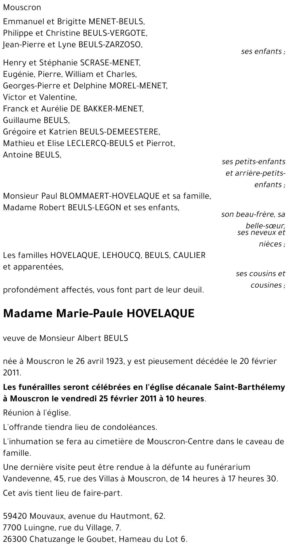 Marie-Paule HOVELAQUE