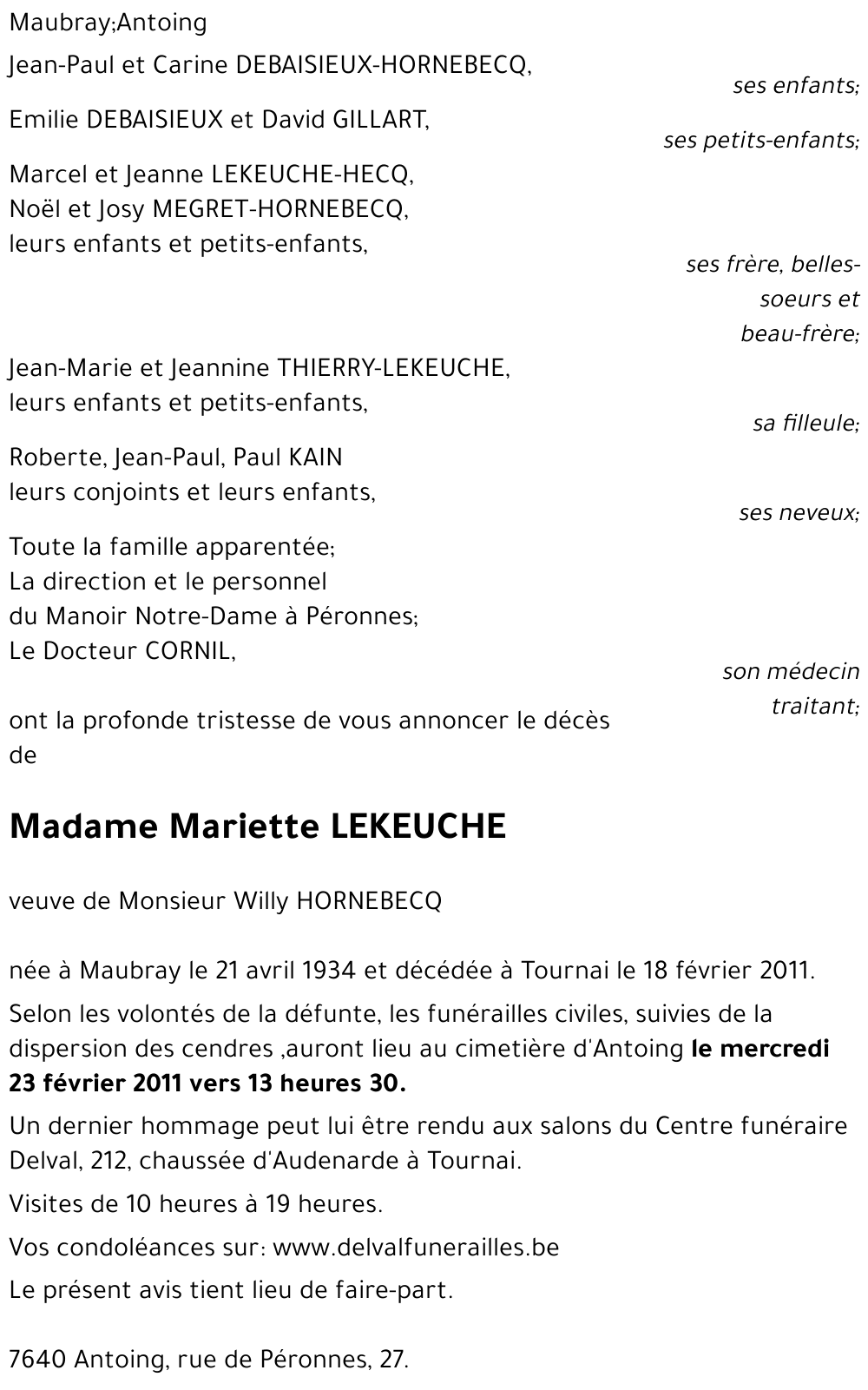 Mariette LEKEUCHE