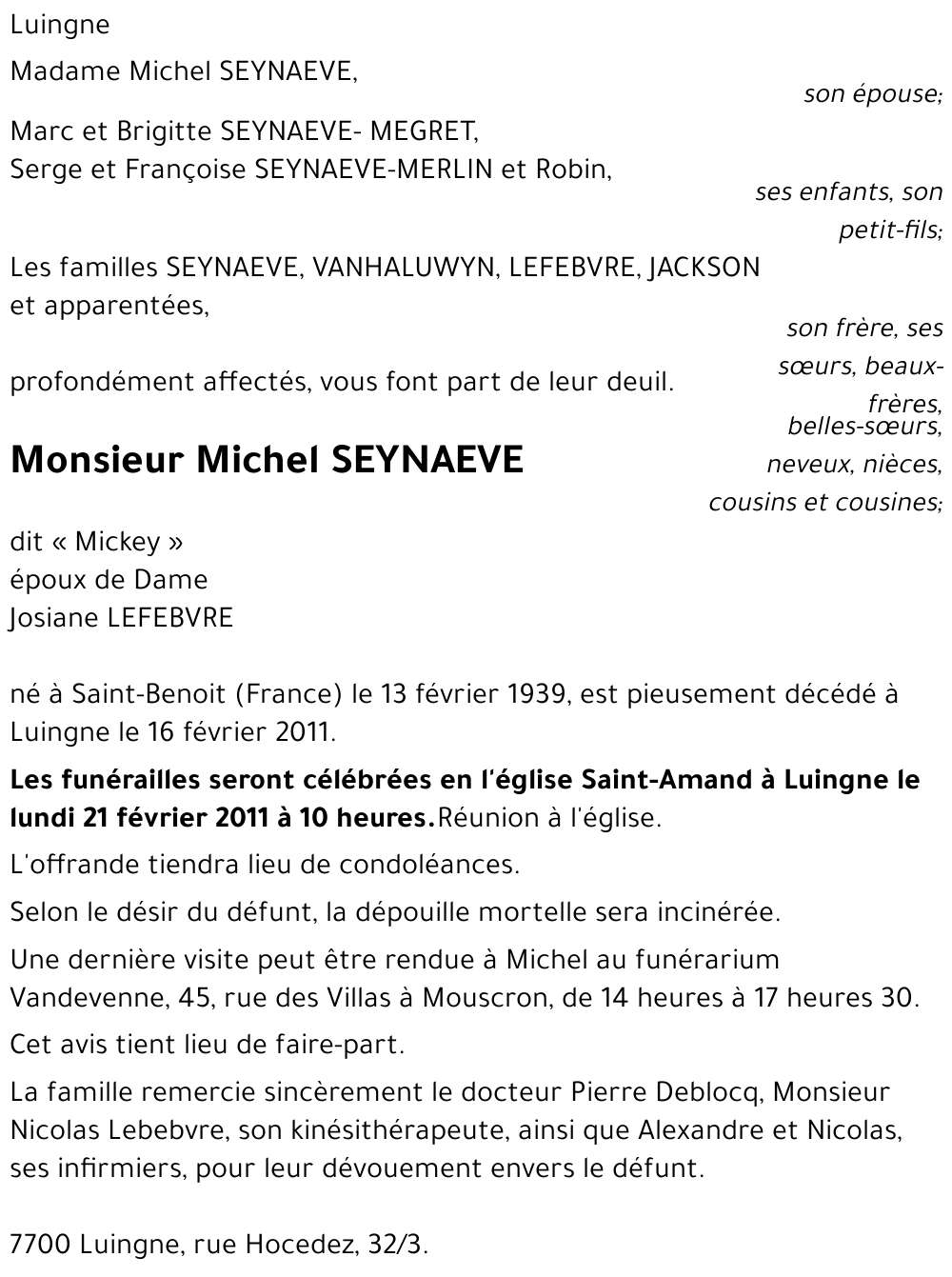 Michel SEYNAEVE