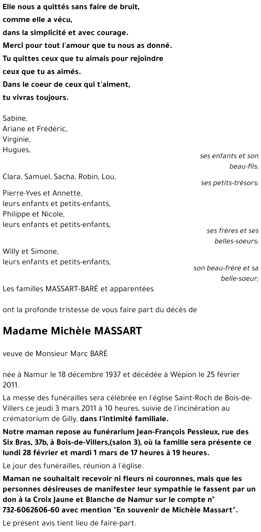 Michèle MASSART
