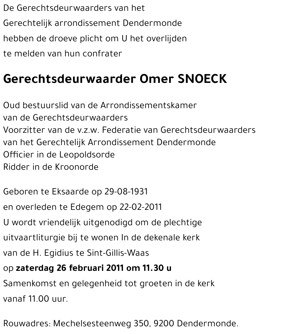 Omer SNOECK