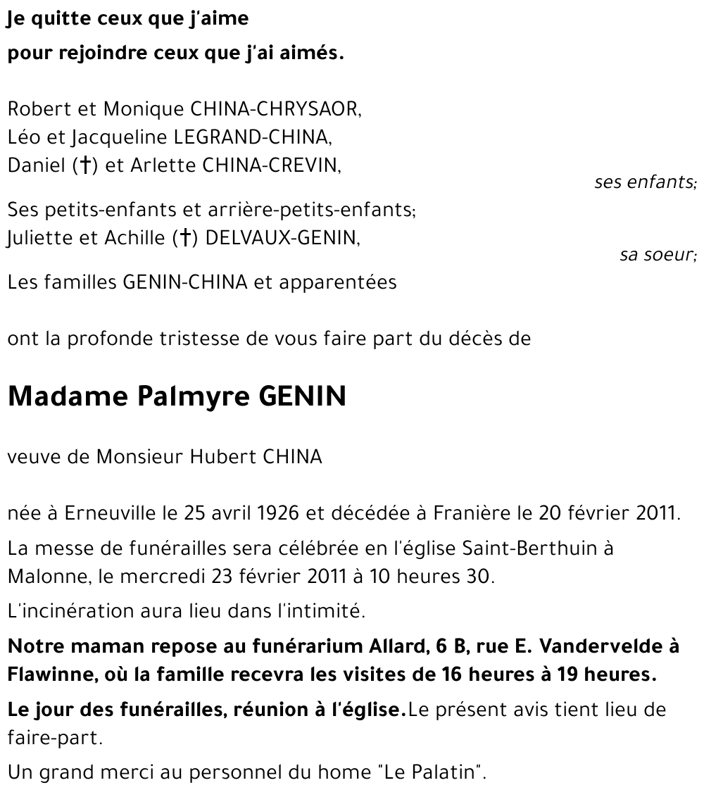 Palmyre GENIN
