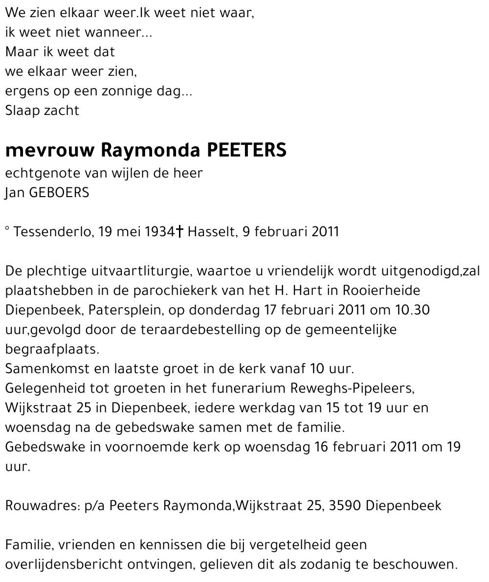 Raymonda PEETERS