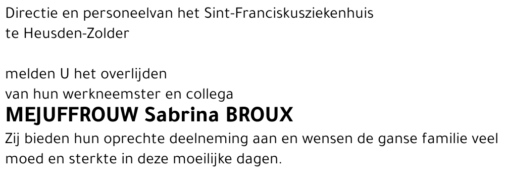 Sabrina (Bina) Broux