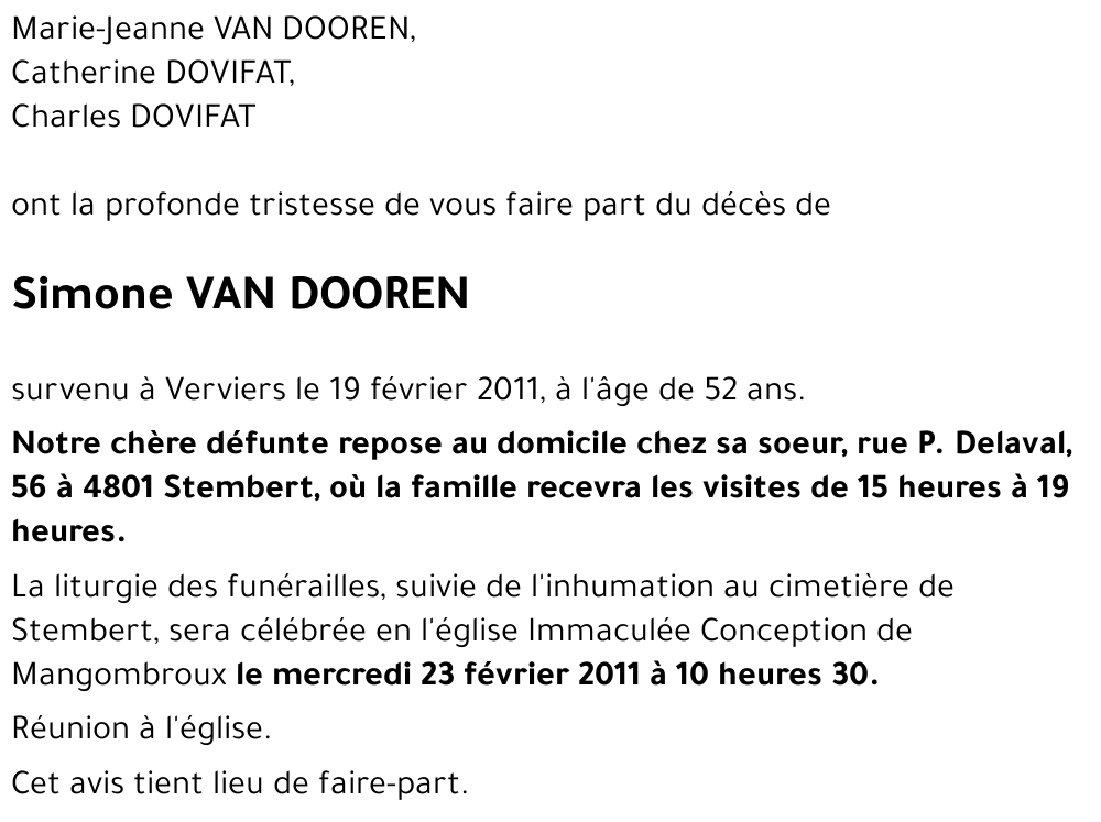 Simone VAN DOOREN