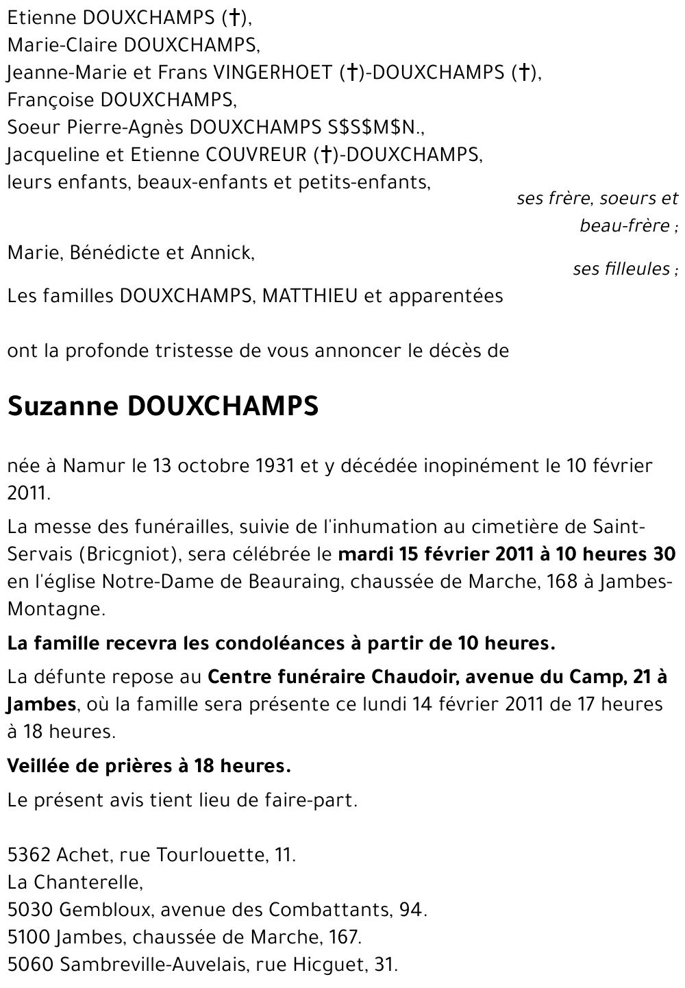Suzanne DOUXCHAMPS