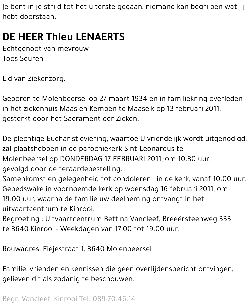 Thieu Lenaerts