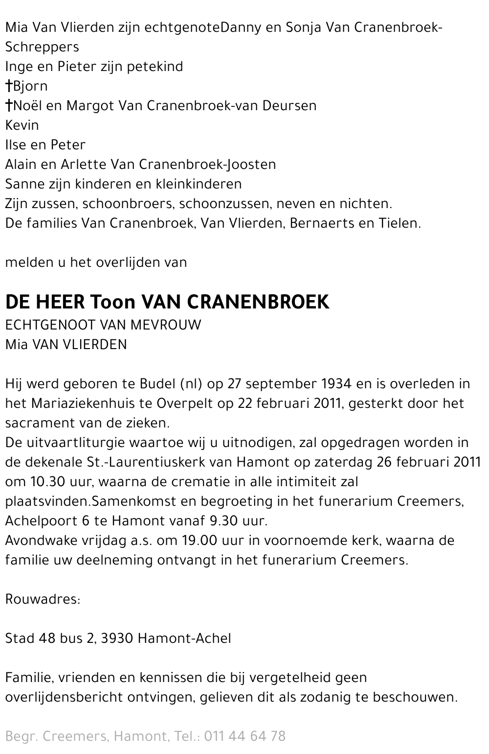 Toon Van Cranenbroek