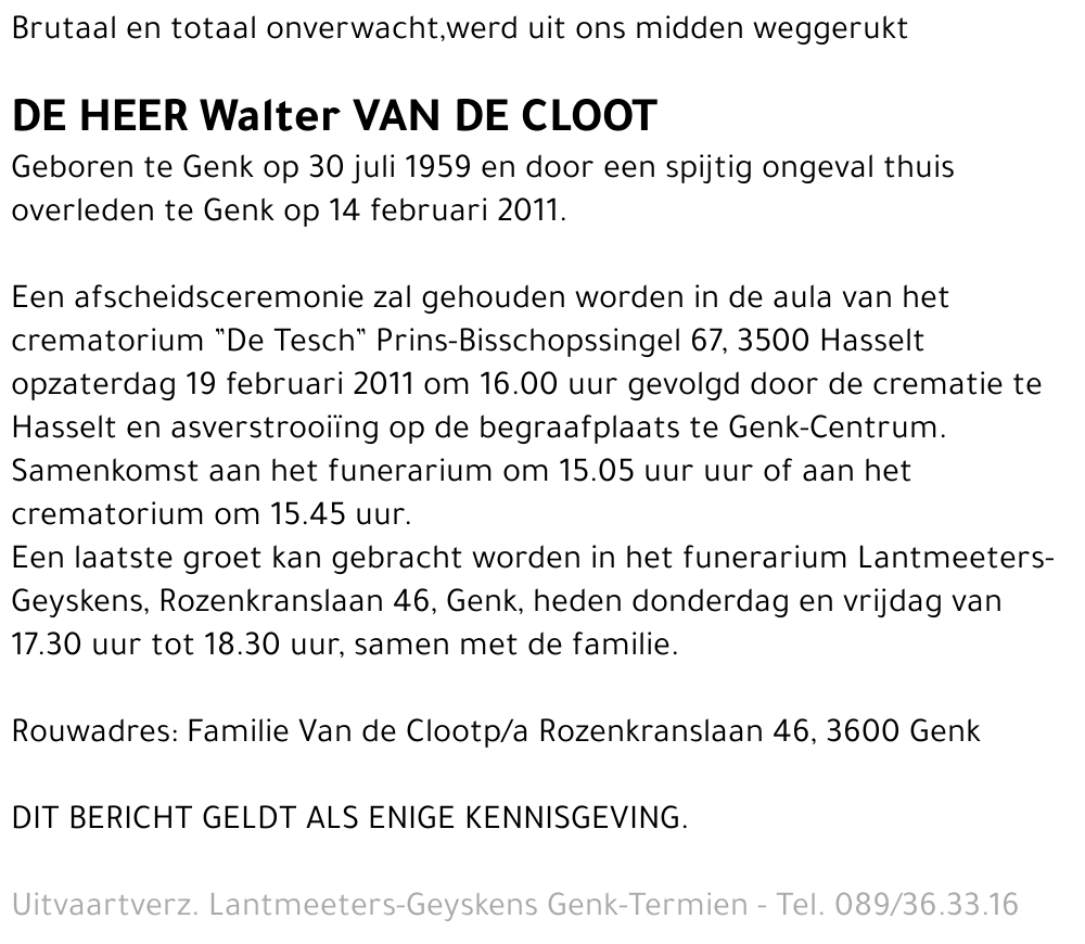 Walter VAN DE CLOOT