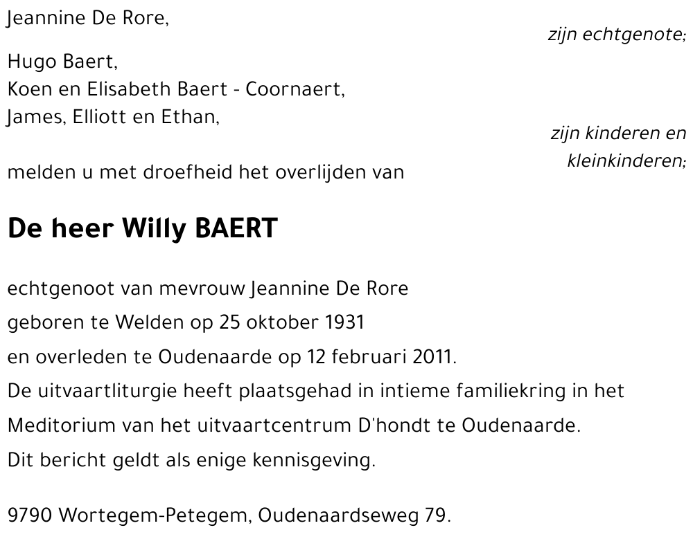 Willy BAERT