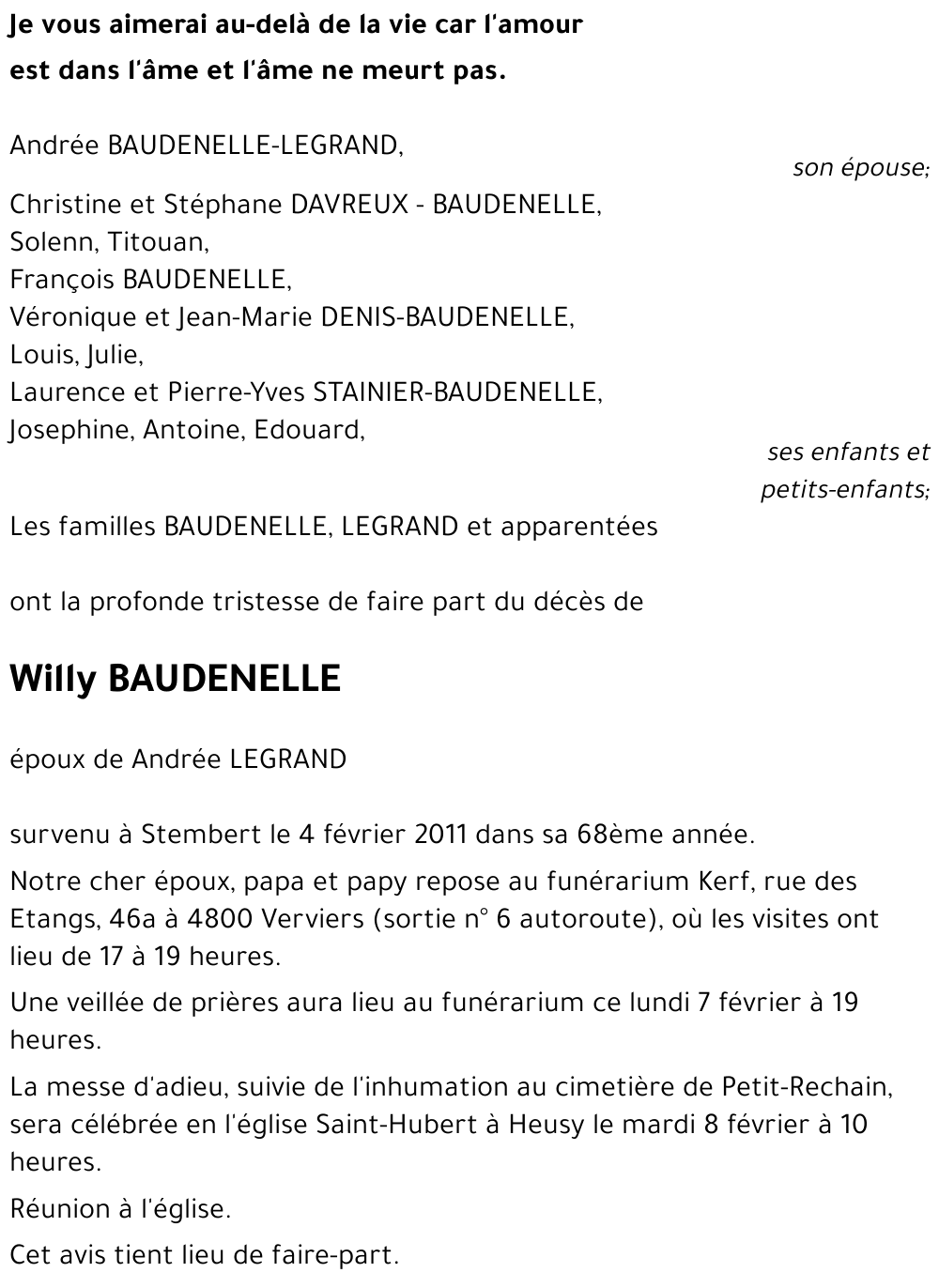 Willy BAUDENELLE