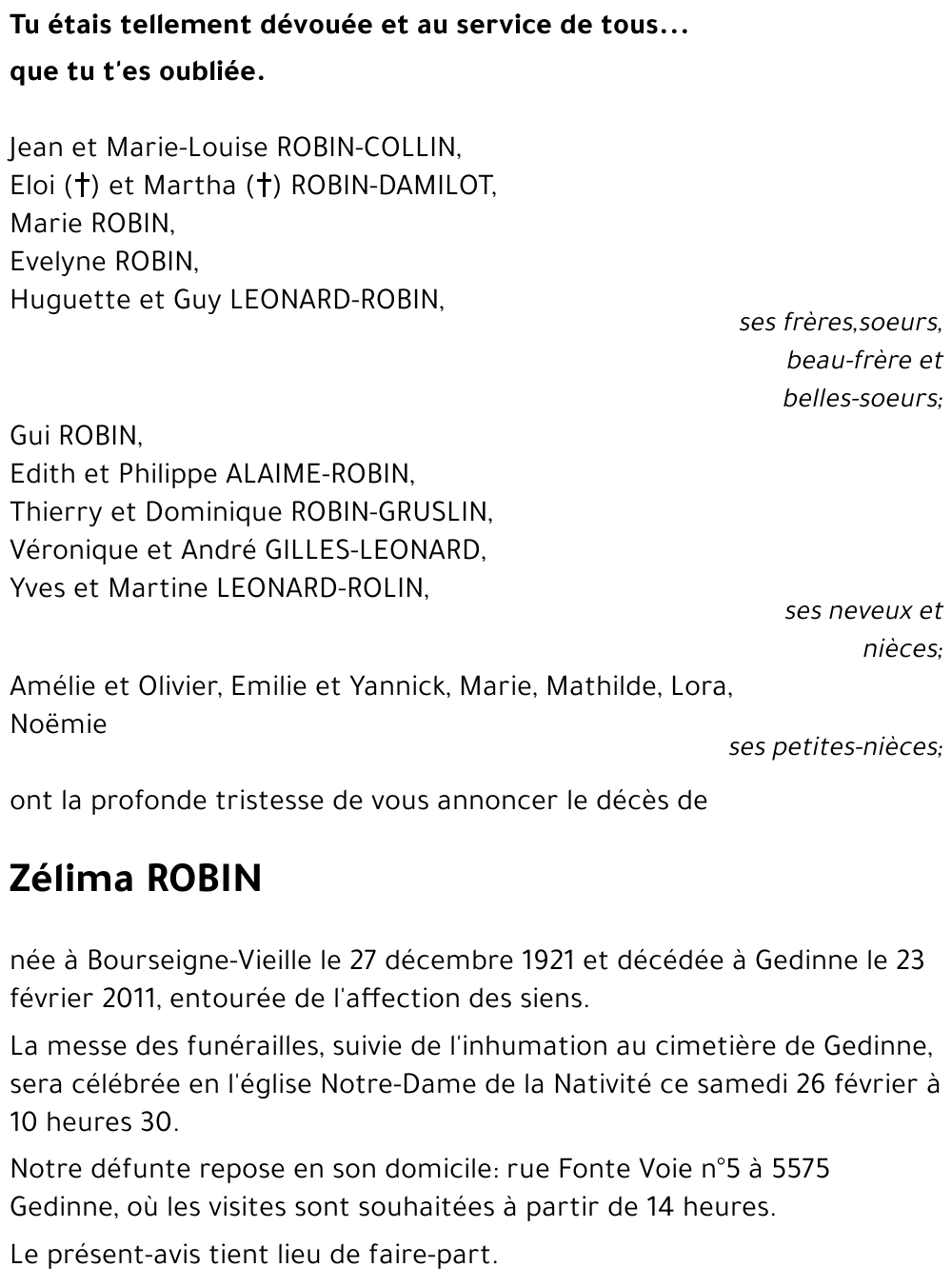 Zélima ROBIN