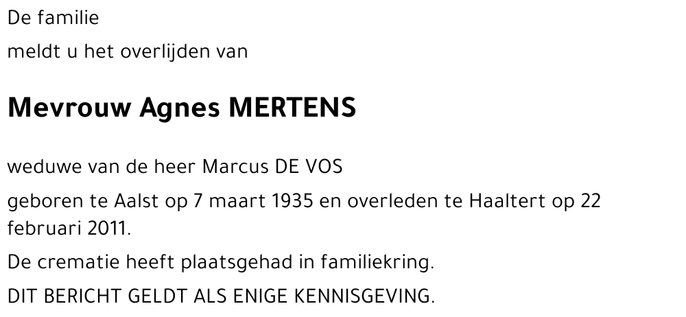 Agnes MERTENS