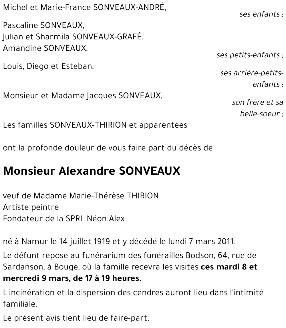 Alexandre SONVEAUX