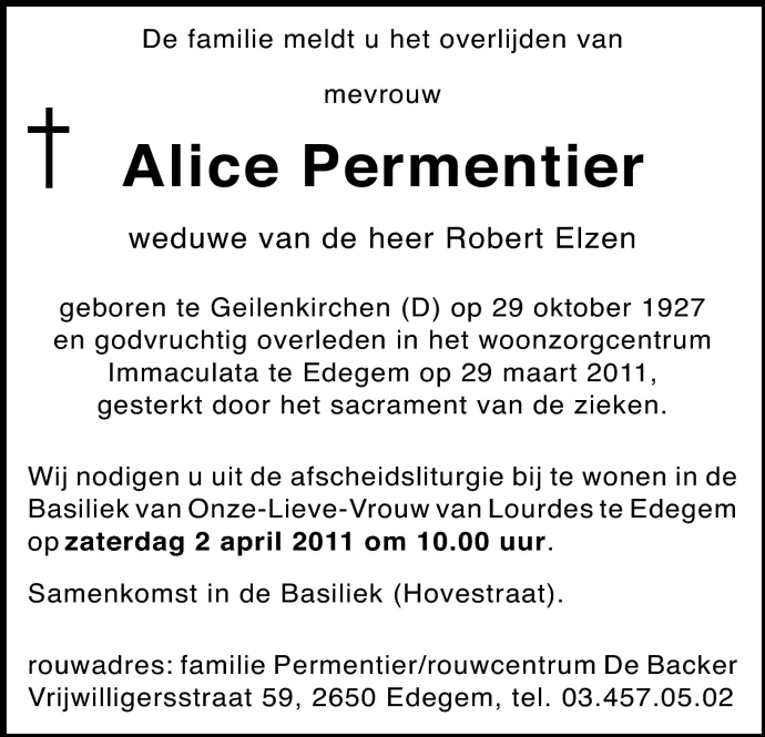 Alice Marie Permentier