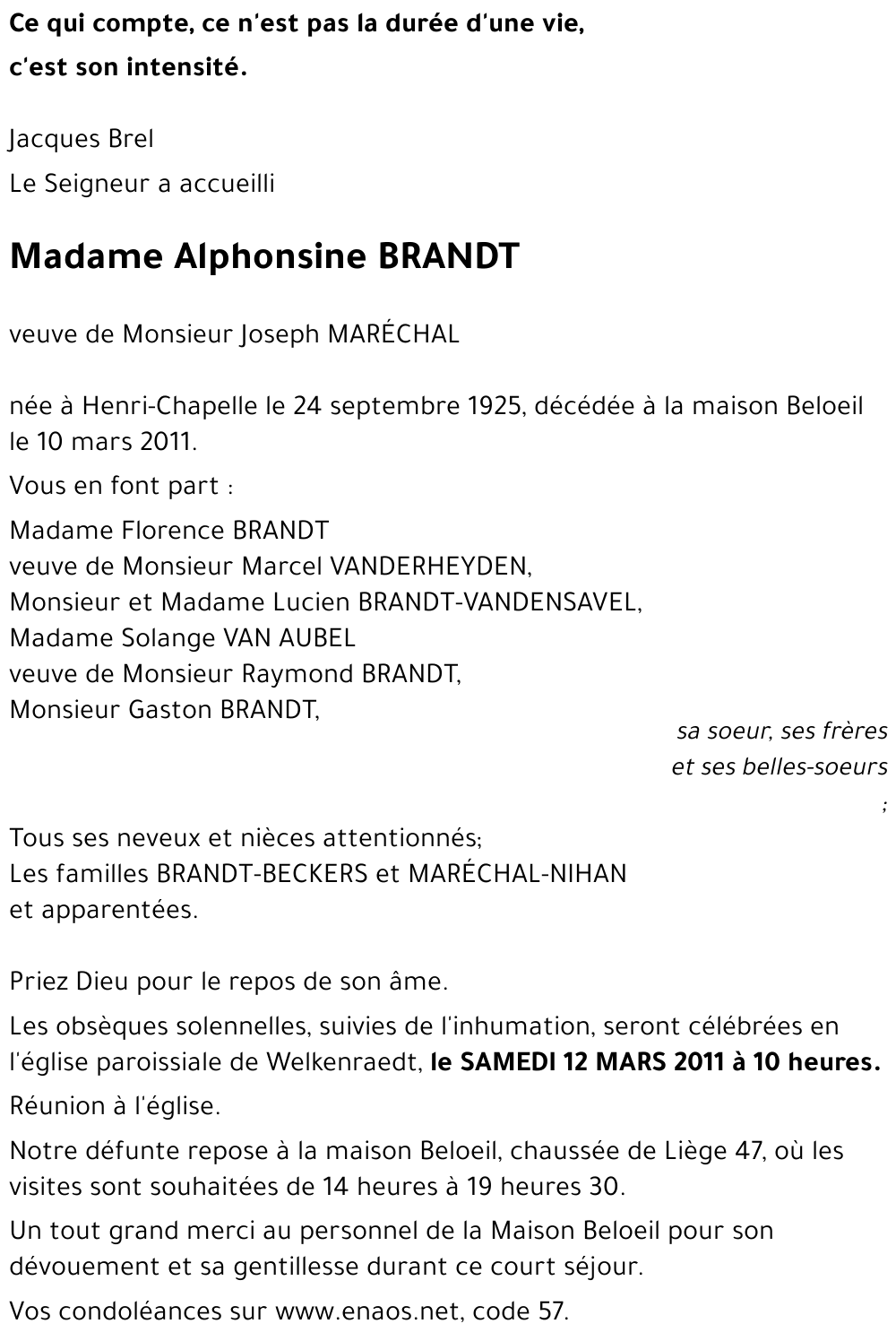 Alphonsine BRANDT
