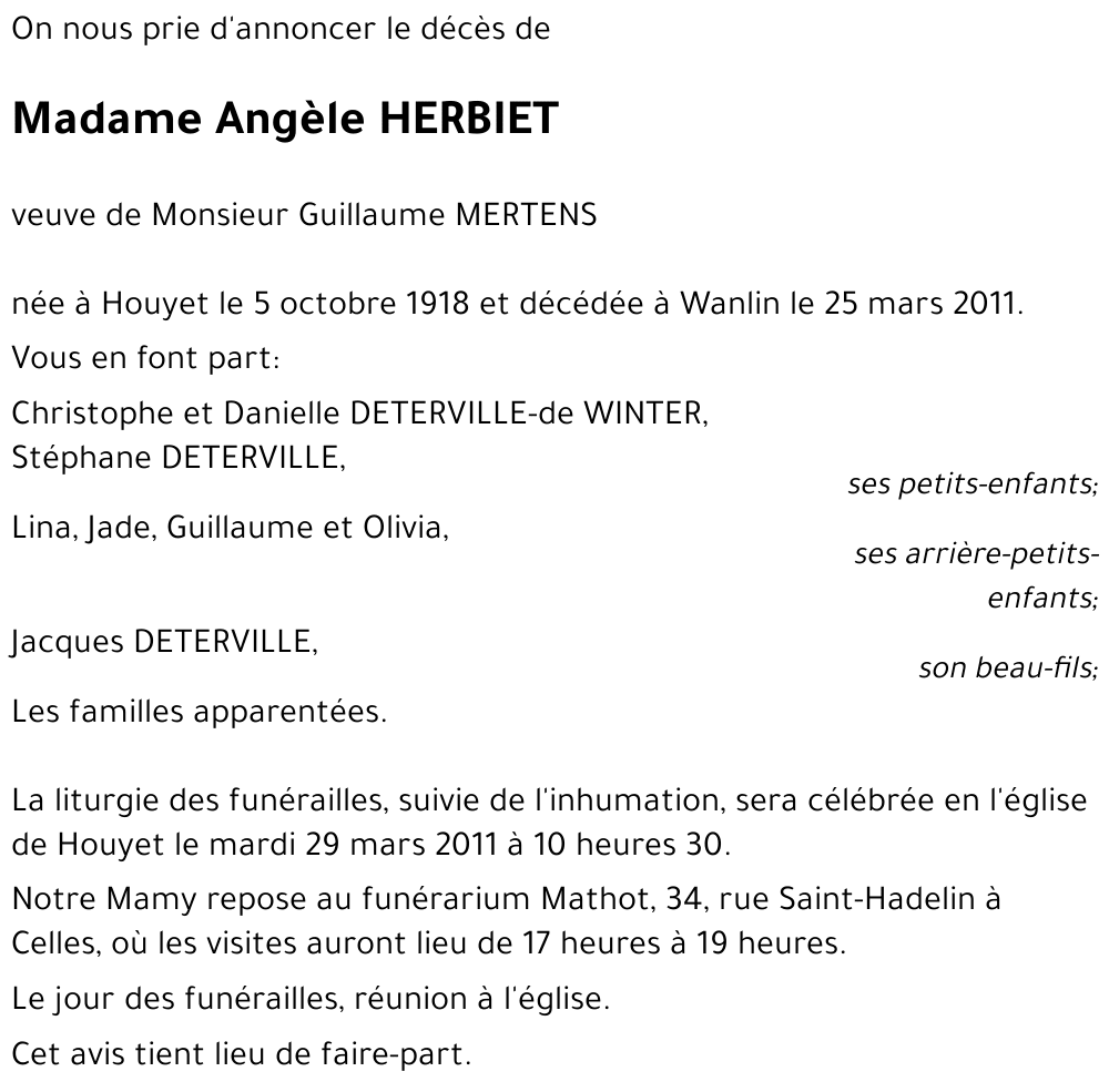 Angèle HERBIET