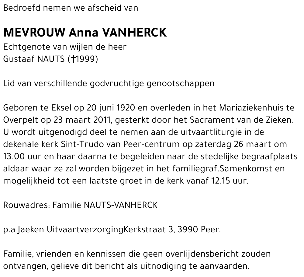 Anna VANHERCK