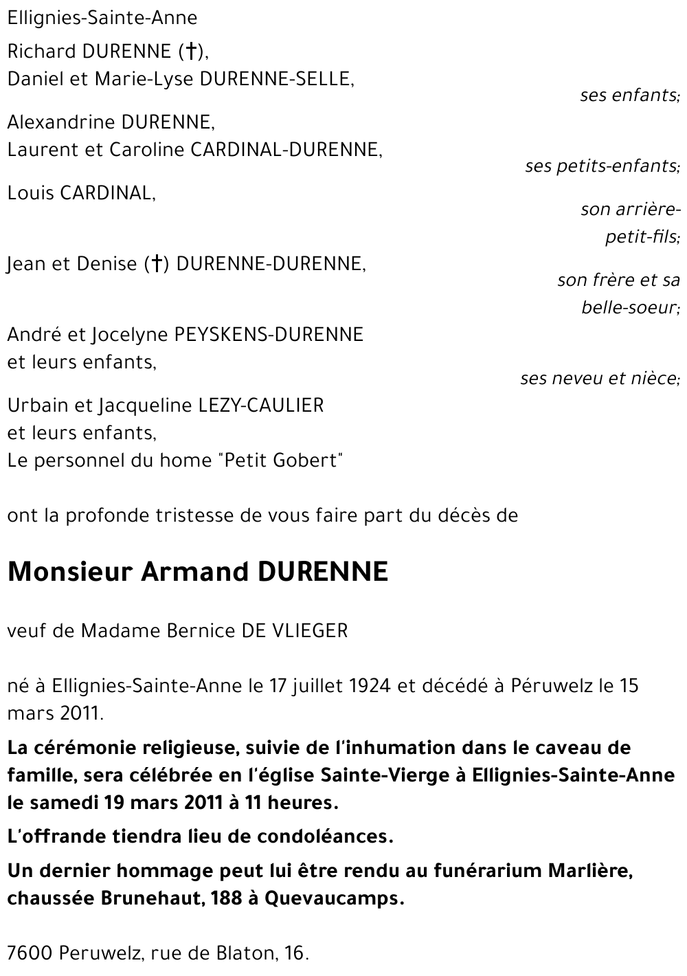 Armand DURENNE