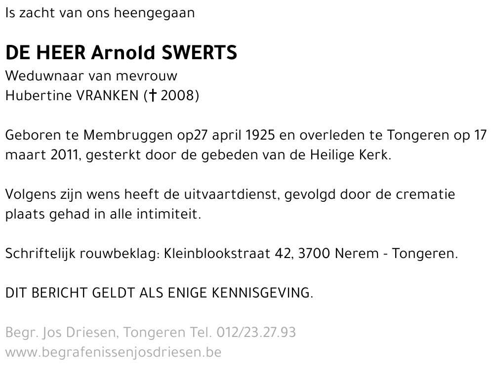 Arnold Swerts